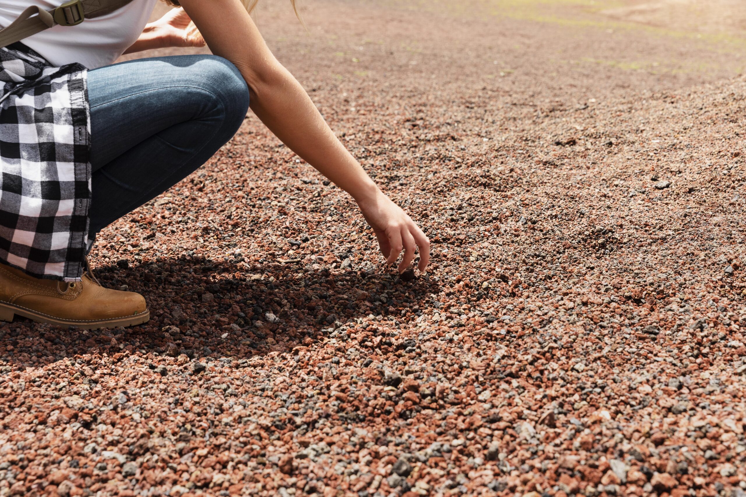 close em grânulos de fertilizantes sendo aplicados no solo freepik